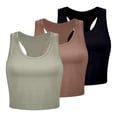 thumbnail image 1 of HBFAGFB Lightweight Tank Tops Womens 3 Piece Seamless Workout Shirts Simple Undershirt Yellow Size L, 1 of 3