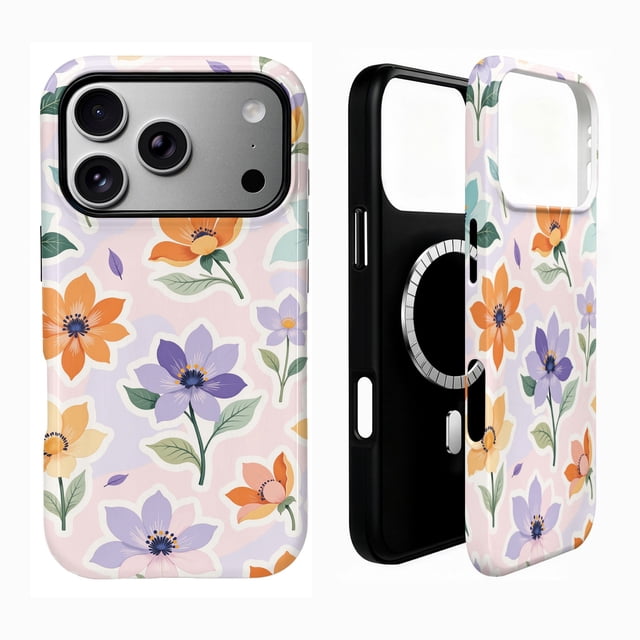 SKLYDDI Étui Floral Mignon et Esthétique pour iPhone 12 Pro Max, Compatible avec MagSafe