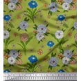 thumbnail image 1 of Soimoi Polyester Crepe Fabric Leaves & Carnation Floral Print Fabric by Yard 42 Inch Wide, 1 of 1