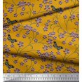 thumbnail image 2 of Soimoi Modal Satin Fabric Insect,Leaves & Flower Floral Print Fabric by The Yard 42 Inch Wide, 2 of 2