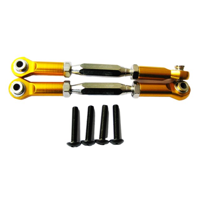 fastboy 2x Front/Rear Steering Link Rod For AXIAL 1/10 Rock Racer AX90026 AX31016 Desert Buggy Hop-ups Yellow