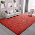 thumbnail image 1 of SUSUZI 5' x 7' Shaggy Area Rug, 2 Inch Thick Fluffy Plush Carpet with Non-Slip PVC Back, Soft Polypropylene Floor Rug for Bedroom Living Room Kids Room Home Décor, Red, 1 of 7