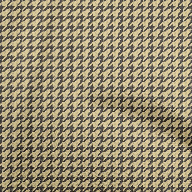 oneOone Cotton Poplin Dark Gray Fabric Houndstooth Sewing Material Print Fabric By The Yard 42 Inch Wide