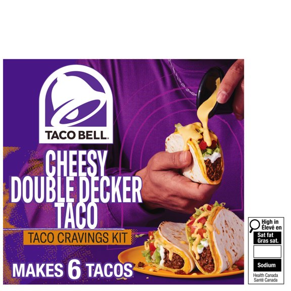Taco Bell Cheesy Double Decker Taco Cravings Kit, 401 g Box