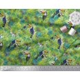 thumbnail image 2 of Soimoi Polyester Crepe Fabric Leaves & Toucan Bird Print Sewing Fabric Yard 52 Inch Wide, 2 of 3