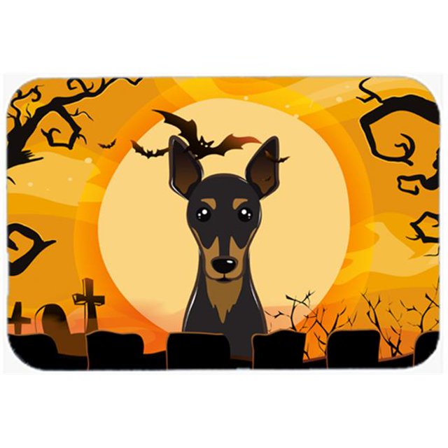 Halloween Min Pin Cuisine & Bain Mat&44; 24 x 36 Po.