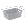thumbnail image 2 of Sterilite 11" Small Weave Open Bin Wicker Storage Basket, Grey, 32-Pack, 2 of 10