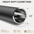 thumbnail image 3 of Closet Rod, 1.3" Heavy Duty Adjustable Hanging Rod 17-99 Inch, 3 of 8