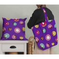 thumbnail image 5 of Soimoi Purple polyester Crepe Fabric Donuts Food Printed Fabric 1 Yard 52 Inch Wide, 5 of 5