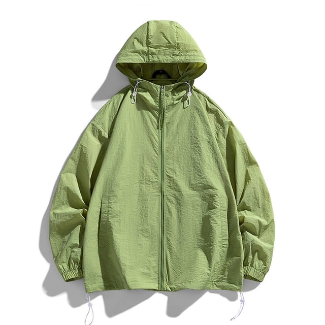 RXIRUCGD Ensemble de Protection Solaire pour Homme Veste Décontractée à Manches Longues avec Capuchon, Vert, Taille : L