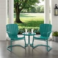thumbnail image 2 of Crosley Furniture Ridgeland Ensemble de Conversation en Métal Rond de 22 Po, 3 Pcs, Turquoise, 2 of 7