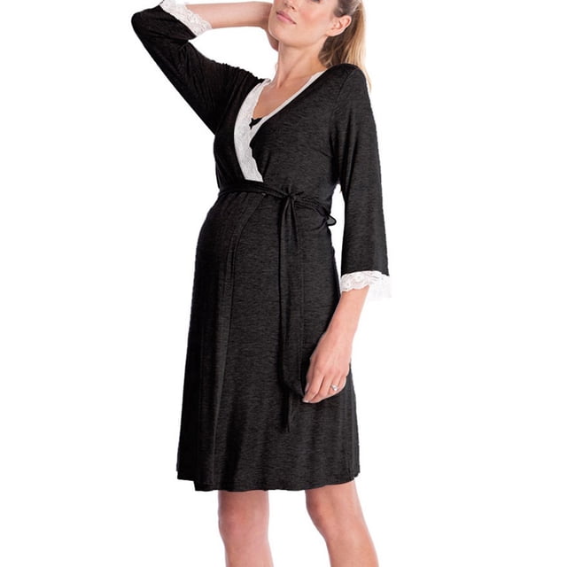 Langgg Robe de Maternité pour Femmes, Chemise de Nuit d'Allaitement pour Mère, Vêtement de Nuit pour l'Allaitement