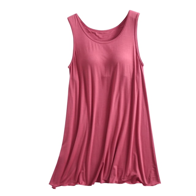 Robe de Nuit pour Femmes en Liquidation avec Soutien-Gorge Intégré, Vêtement de Nuit pour Femmes Grande Taille, Nuisette Sans Manches, Robe de Sommeil Débardeur, Combinaison Intégrale, Tenue de Détente, Robe, Chemises de Nuit, Robes de Nuit pour Femmes, Nouveau Rouge G