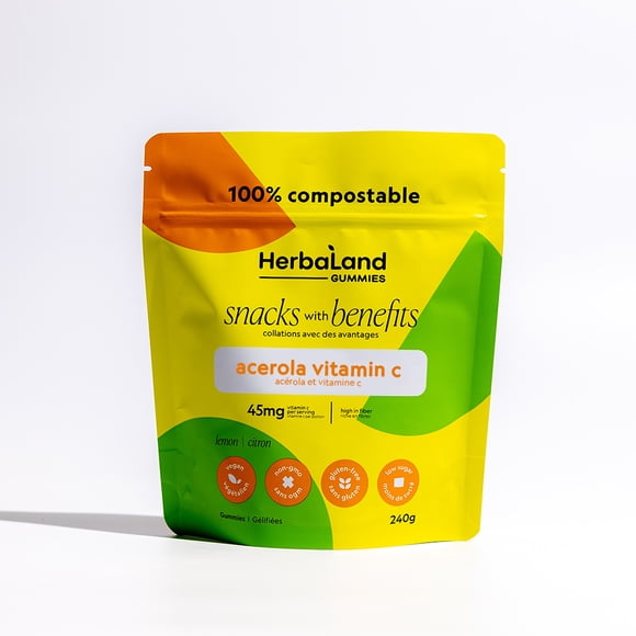 Herbaland Acerola Vitamin C Gummies - 240g Pouch - Snacks with Benefits