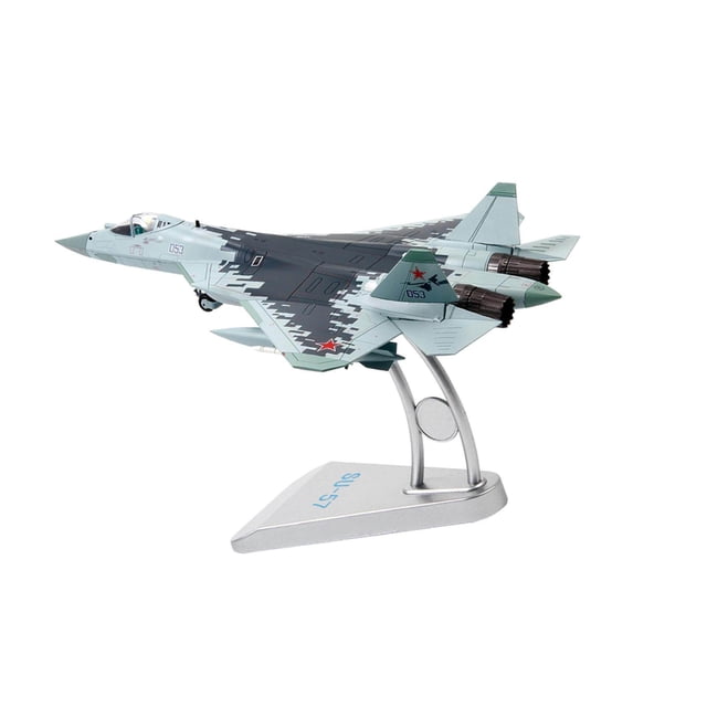 Baohd Modèle d'Avion de Chasse en Métal 1/72 SU57 T50 avec Support Poids Net 0.7kg