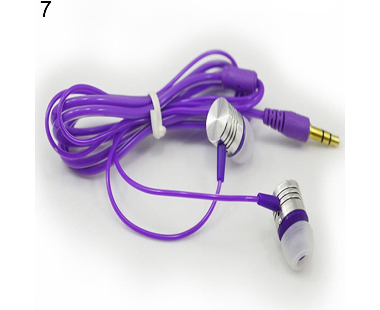 Universal 3.5mm In-ear Stereo Earbuds Headphone Earphone Headset for Cell Phone-Purple