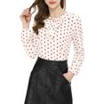 thumbnail image 1 of INSPIRE CHIC Blouse Chemise à Manches Longues à Col à Volants pour Femme de la Saint-Valentin G Blanc à Pois Rouges, 1 of 8