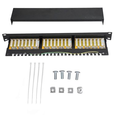 Panneau de Patch 24 Ports Type Blindé pour Câble Réseau avec Prises Interchangeables Amovibles