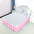 thumbnail image 1 of PiccoCasa Bed Skirt Polyester Elastic Wrap Around Dust Ruffle, Full Pink, 1 of 10