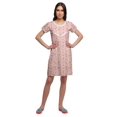 thumbnail image 2 of Moomaya Chemise de Nuit à Manches Courtes Imprimée pour Femmes, Col Rond, en Coton, Vêtement de Nuit, 2 of 5