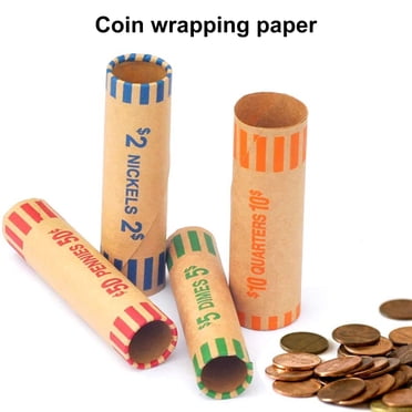 Musbetu 10 Pcs Feuilles de Pièces Préformées Rouleaux Assortis à Codage de Couleur Quarts Pennies pour Banques Magasins de Détail Bourses de Pièces