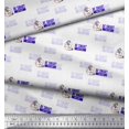 thumbnail image 2 of Soimoi Blue Satin Silk Fabric Be Smart Dont Start Text Print Fabric by Yard 42 Inch Wide, 2 of 2