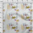 thumbnail image 2 of oneOone Silk Tabby Yellow Fabric Stamps & Direction Compass Travel Sewing Craft Projects Fabric Prints By Yard 42 Inch Wide, 2 of 4