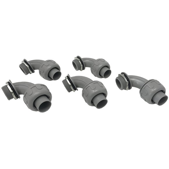 Connecteur de Conduit Étanche 1 Pouce 5 Pack Non Métallique Étanche 90 Degrés, 1 Pouces Dia Lot de 5