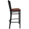 thumbnail image 2 of HERCULES Series Black Ladder Back Metal Restaurant Barstool - Burgundy Vinyl Seat, 2 of 8