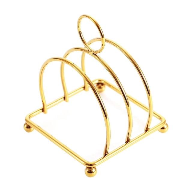 GROWTH TANK Stainless Steel Toast Rack Compact Countertop Household Serving 3 Slice Slot gold