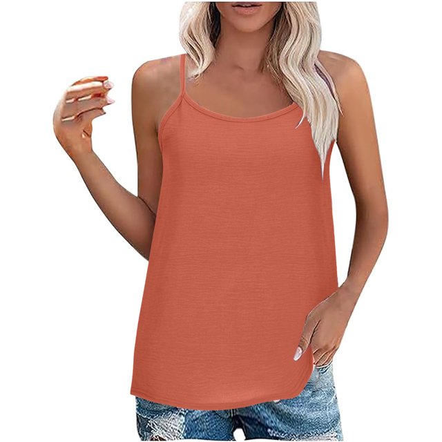Yuyuzo Camisoles Débardeurs pour Femmes Sans Manches Hauts de Sortie Encolure Carrée Camis Décontractés Amples T-Shirts Tees