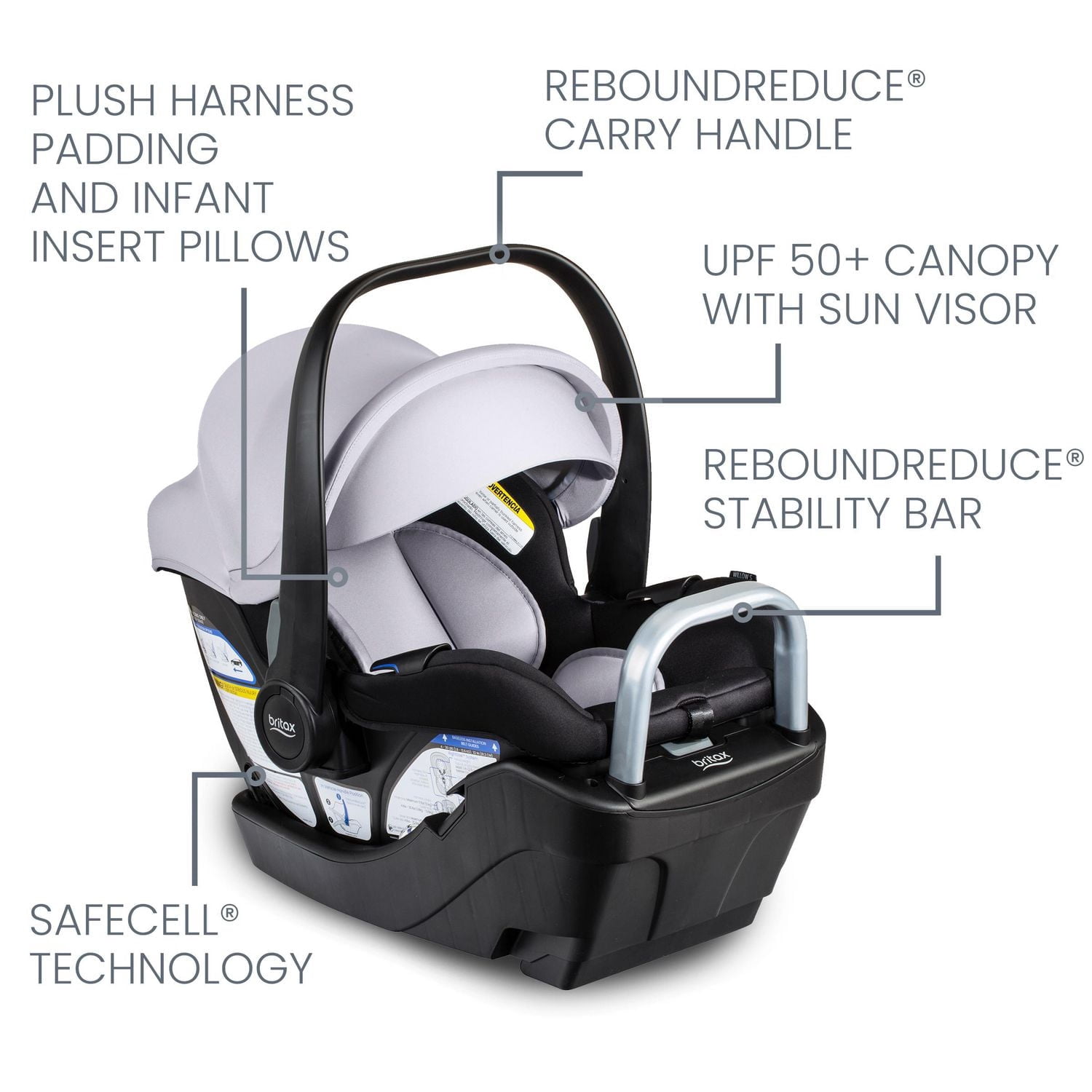 Britax Willow™ S Infant Car Seat with Alpine Base, Graphite Onyx