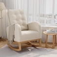 thumbnail image 1 of Twister.CK Modern Rocking Accent Chair, Upholstered Rocker Glider with Side Pocket, for Living Room, Bedroom, Nursing Room, White, 1 of 8