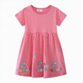 thumbnail image 1 of gdxvjhbj Robes d'Été Soleil pour Filles Robe d'Été à Manches Courtes pour Tout-Petites Imprimé de Dessins Animés Robes Décontractées 1T 2T (Rouge,1-2 Ans), 1 of 8