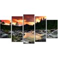thumbnail image 3 of Tableau mural très large Design Art Bord Paysage Rivière des rocheuses au couchée de soleil, 3 of 3