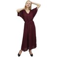 thumbnail image 4 of Bimba Robe Longue Décontractée Ample Unie en Rayonne Vin pour Femme avec Cordon de Serrage-16, 4 of 5