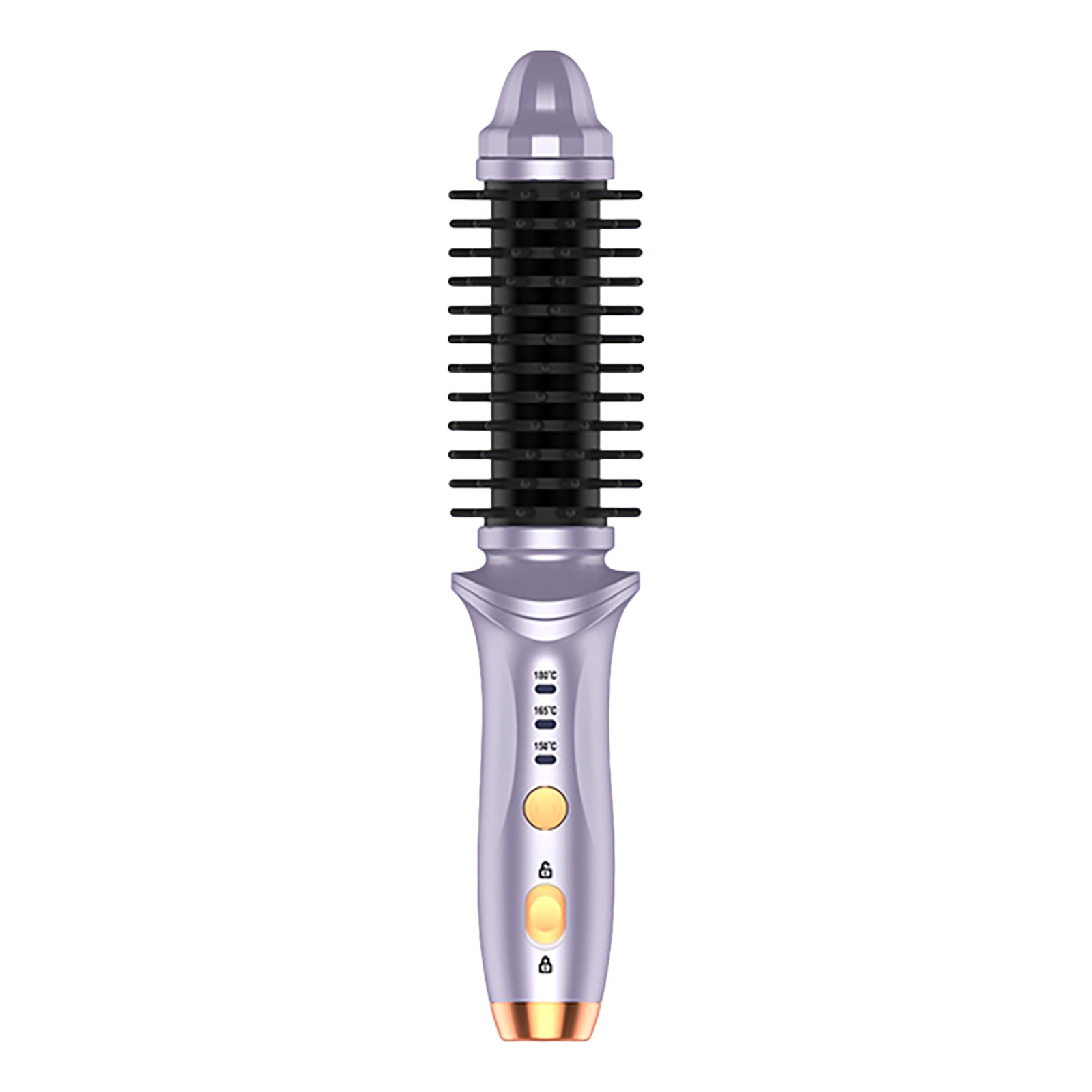 FSTDelivery Cordless Hair Curling Iron Brush, Mini Travel Hot Straightener Comb, 3-in-1 Portable Wave Curling Wand, 1.5 inch Ionic Heated Brush, USB Rechargeable Hair Curler for Women, Purple