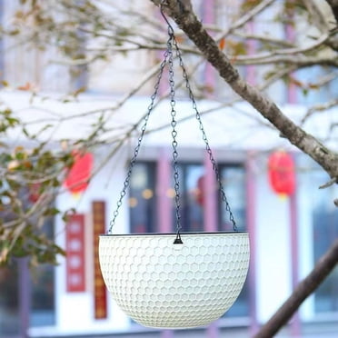 Plastic Hanging Planters for Indoor Plants,Plant Pot Indoor Outdoor Hanging Baskets,Hanging Flower Pots,Hanging Basket Pot,Succulent Green Hanging Pot,Self-absorbing Hydroponic Hanging Orchid Pot
