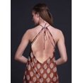 thumbnail image 4 of Bimba Block Printed Women Backless Halter Neck Summer Holiday BeachDress-Medium, 4 of 6