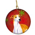 thumbnail image 1 of Whippet Flocon de Neige Rouge Fête Noël Ornement en Céramique, 1 of 1