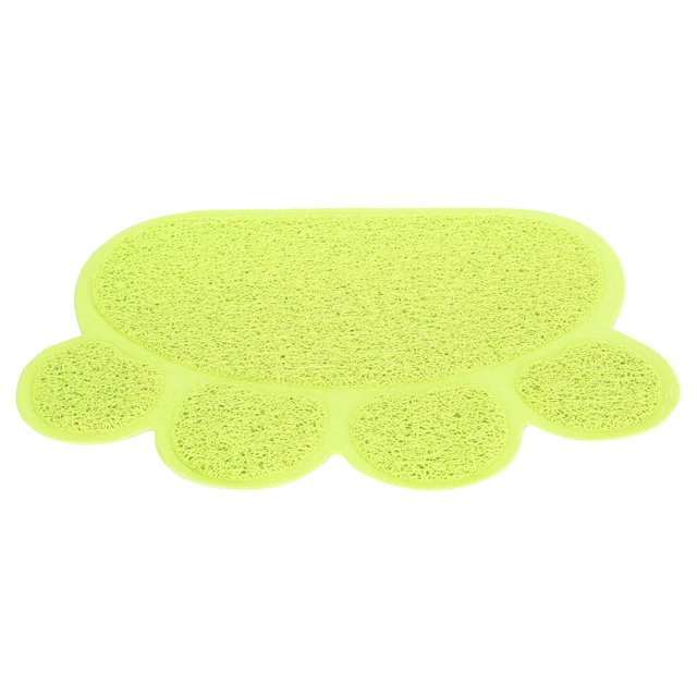 Feeding Bowl Placemat, Anti-Slip Convenient Waterproof Cat Litter Mat Practical With Paw Shape For Small Pets For Dogs For Cats Green Paw Shape