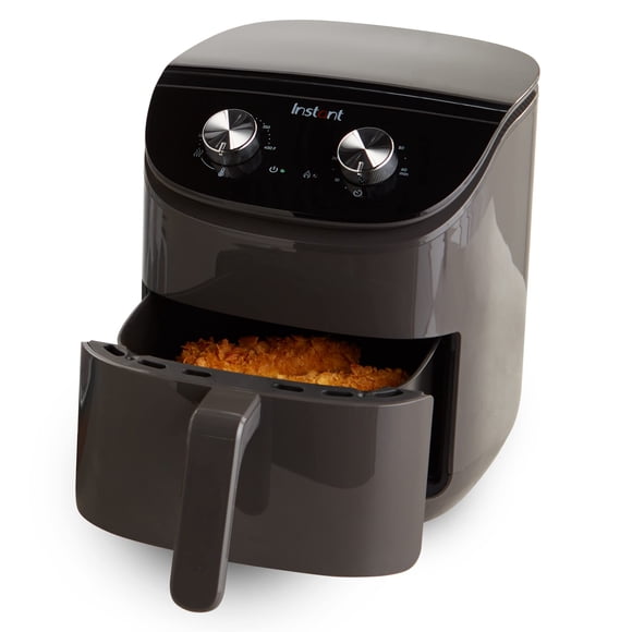 Instant Essentials Friteuse à Air Chaud 4 Qt avec Technologie EvenCrisp Qui Croustille et Réchauffe, Ajustez Facilement le Temps et la Température pour des Repas Rapides, Plus de 100 Recettes dans l'Appli, des Créateurs de Instant Pot, Noir