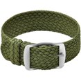 thumbnail image 1 of Bracelet en Nylon Perlon Unisexe avec Boucle en Acier Inoxydable Argenté, Vert Armée, 22mm, 1 of 6