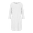 thumbnail image 4 of Robe de Bal Mode Décontractée Col Rond Manches Longues Coton Lin Robe Mi-Mollet Poche Robes Unies Robes de Soirée pour Femmes Élégante Chic en Liquidation, 4 of 8