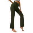 thumbnail image 4 of Women's Bootcut Yoga Pants Crossover High Waisted Workout Leggings Stretch Through Tummy Control Flare Pants, 4 of 7