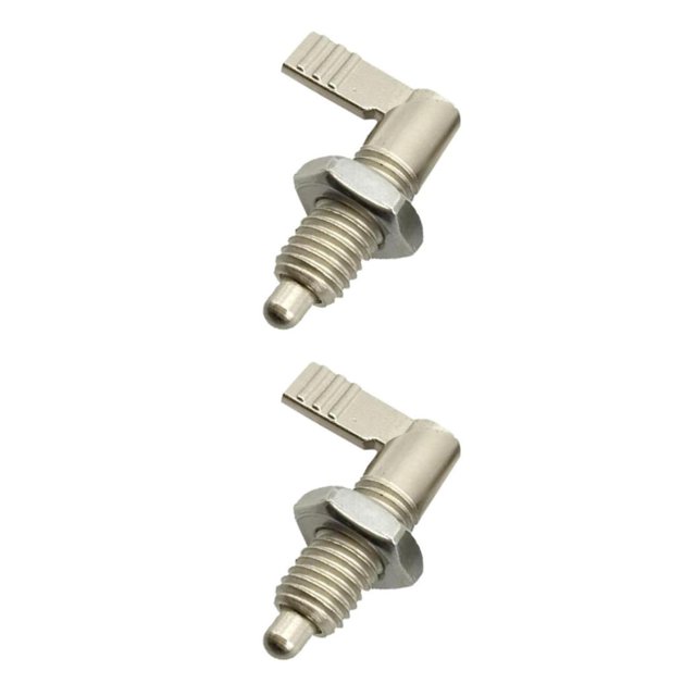 maskred Durable Stainless Steel L Type Indexing Plungers Fine Thread Locking Bolts Silver M10-5 2Set