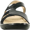 thumbnail image 3 of kozi Sandale Compensée Décontractée Confortable pour Femme, Mocassin à Enfiler OY3132 avec Bande Élastique et Bout Rond Ouvert, Noir, Taille 9, 3 of 8