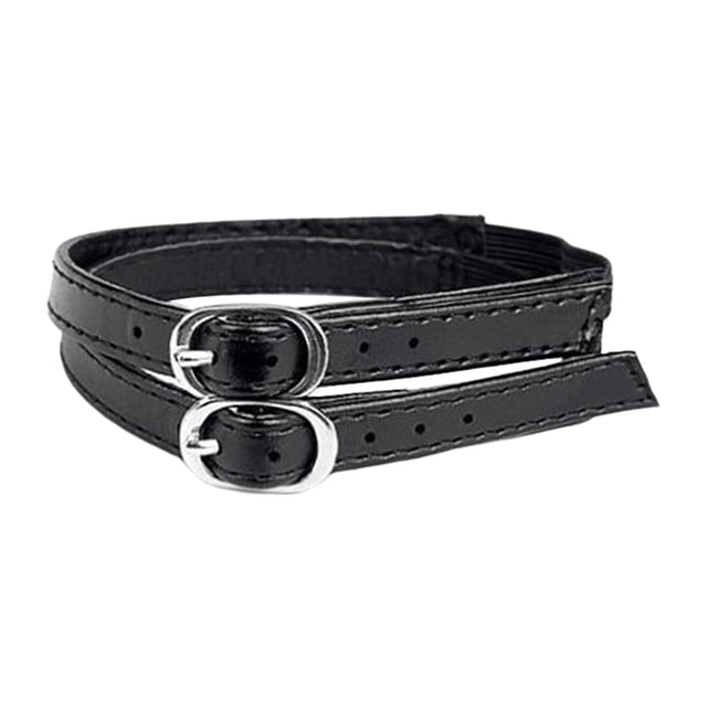 2 Pcs Sangle de Chaussure Détachable Réglable Flexible en Cuir Attache Cheville Remplacement Bande Antidérapante pour Femmes Dames, Noir Mat