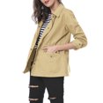 thumbnail image 4 of INSPIRE CHIC Women's Solid Drawstring Waist Flap Pocket Utility Jacket, 4 of 6
