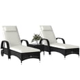 thumbnail image 1 of Outsunny Wicker Patio Lounger Set with Padded Cushions, Black/Cream, 1 of 10